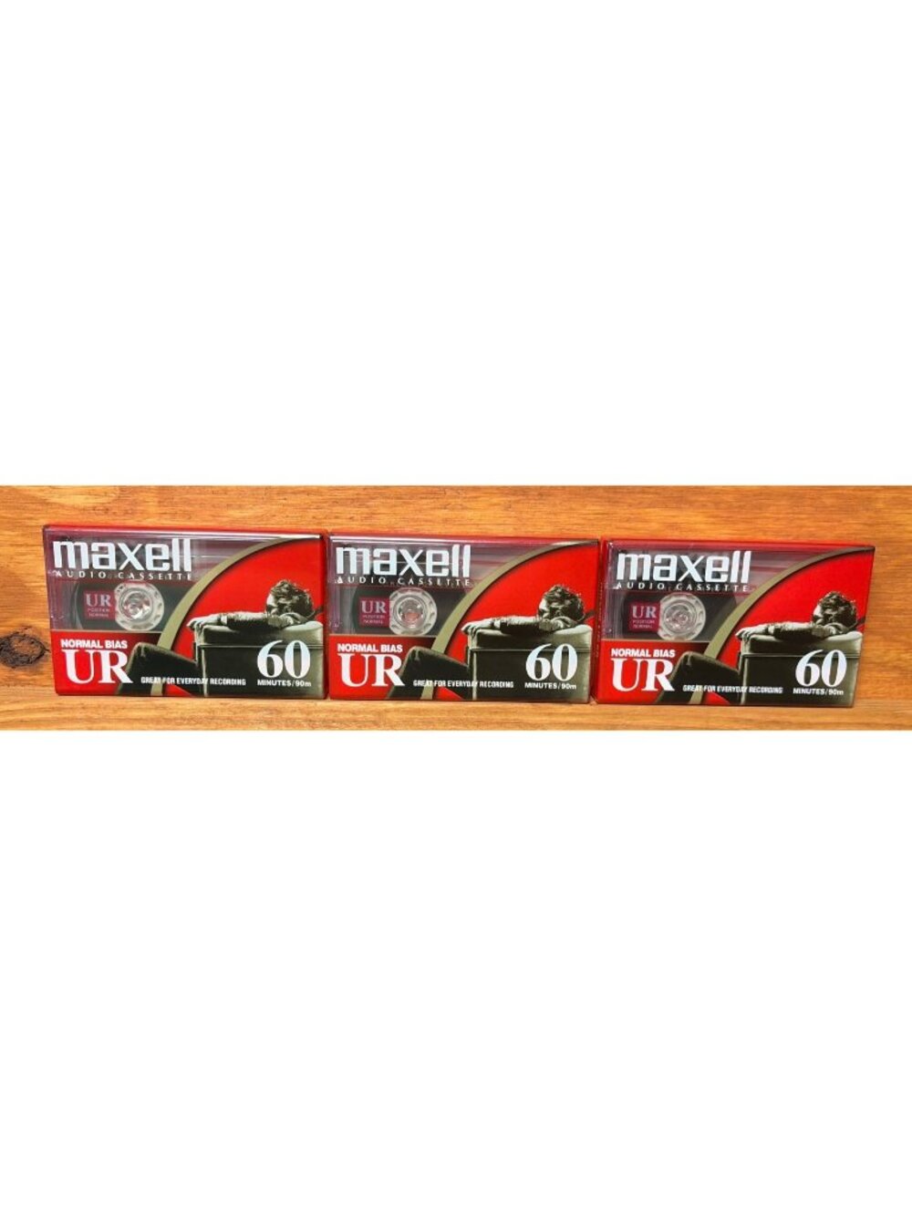 Maxell UR 60-Minute Audio Cassette Tapes - 3 Pack Normal Bias IEC Type I
